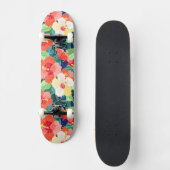 Colorful Hibiscus Pattern Skateboard (Voorkant)