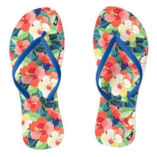Colorful Hibiscus Pattern Teenslippers (Voetbed)