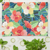Colorful Hibiscus Pattern Theedoek (Gevouwen)