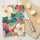 Colorful Hibiscus Pattern Theedoek (Quarter Fold)