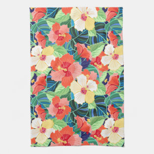 Colorful Hibiscus Pattern Theedoek