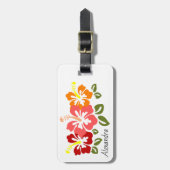 Colorful Hibiscus Trio Persoonlijk Bagagelabel (Voorkant verticaal)