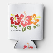 Colorful Hibiscus Trio Persoonlijk Blikjeskoeler (Voorkant)