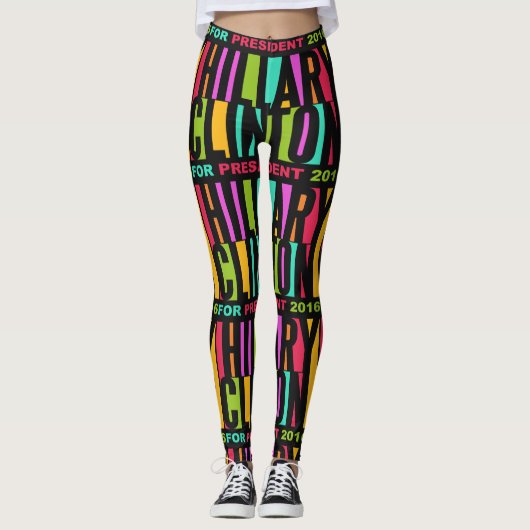 Colorful Hillary Clinton 2016 leggings (Devant)