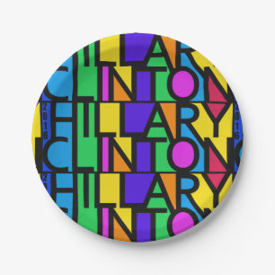 Colorful Hillary Clinton 2016 papieren borden Bordje
