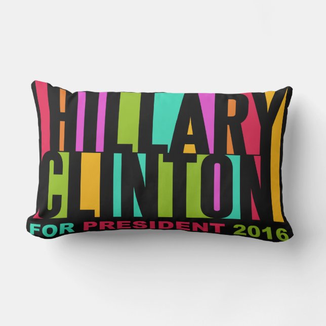 Colorful Hillary Clinton 2016 werpt kussen (Voorkant)