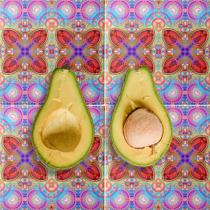 Colorful Hippie Boho Kaleidoscopic Fractal Art Tegeltje