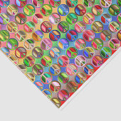 Colorful Hippie Peace-ontkoppeling Tissuepapier (Detail)