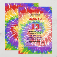 Colorful Hippie Tie Dye Fun Birthday Party