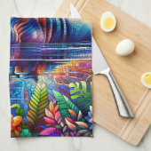 Colorful Hippo  Theedoek (Quarter Fold)