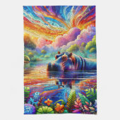 Colorful Hippo Theedoek (Verticaal)