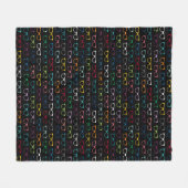 Colorful Hipster Glasses Pattern Black Fleece Deken (Voorkant (Horizontaal))
