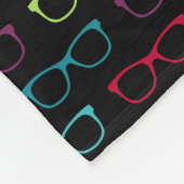 Colorful Hipster Glasses Pattern Black Fleece Deken (Hoek)