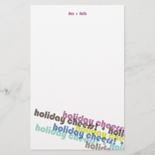 Colorful Holiday Cheers Custom Holiday Station Briefpapier (Voorkant)
