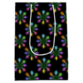 Colorful Holiday Lights Snowflake Medium Cadeauzakje (Achterkant)