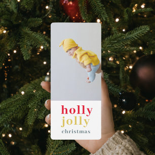 Colorful Holly Jolly met foto PRETTIGE FEESTDAGE