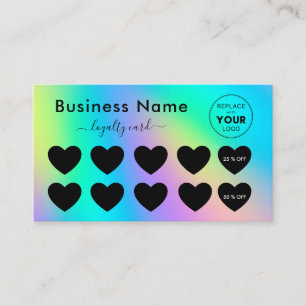 Colorful Holografen Black Hoorten toevoegen Logo Klantenkaartje