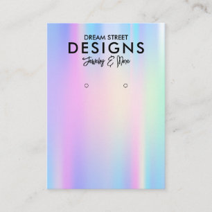 Colorful Holographic Trendy Earring Display Card Visitekaartje