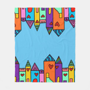 Colorful Homes Fleece Deken