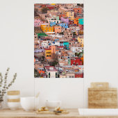 Colorful Homes on the Hill Poster (Keuken)