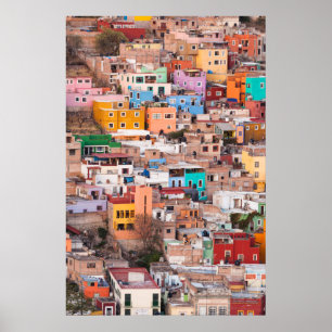Colorful Homes on the Hill Poster