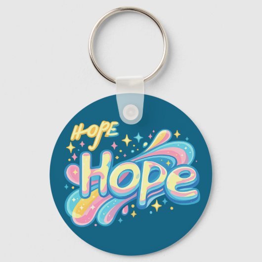 Colorful Hope Graffiti - Y2K Sparkle Aesthetic Sleutelhanger (Voorkant)