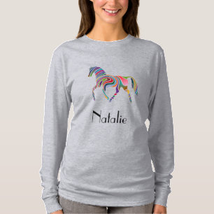 Colorful horse - add name name t-shirt