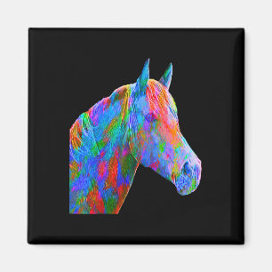 Colorful Horse Art Horseback Riding Lover Artsy Ho Magneet