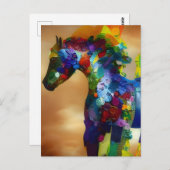 Colorful Horse Collage Briefkaart (Voorkant / Achterkant)