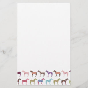 Colorful Horse Pattern Briefpapier