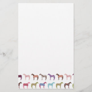 Colorful Horse Pattern Briefpapier