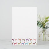 Colorful Horse Pattern Briefpapier (Staand voorkant)