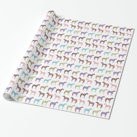 Colorful Horse Pattern Cadeaupapier (Uitgerold)