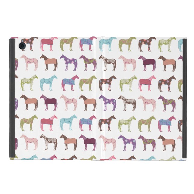 Colorful Horse Pattern iPad Mini Hoesje (Buitenkant)
