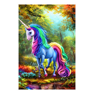 Colorful Horse Unicorn Foto Afdruk