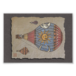 Colorful Hot Air-ballon Foto Afdruk