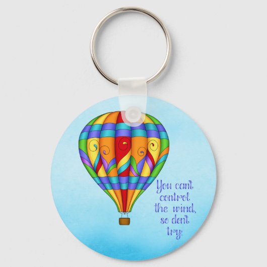 Colorful Hot Air-ballon Sleutelhanger (Voorkant)