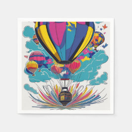 Colorful Hot Air-ballonnen Servet