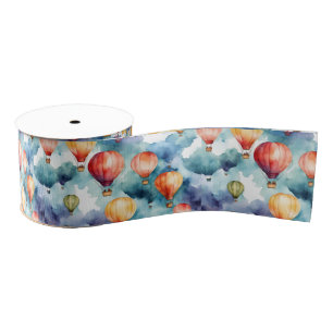 Colorful Hot Air-ballonpatroon Grosgrain Lint