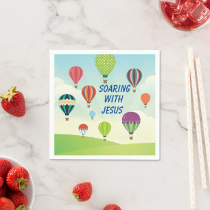 Colorful hot air ballons kinder party napkins servet