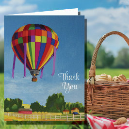 Colorful Hot Air Balloon Bedankkaart