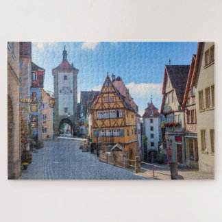 Colorful houses in Rothenburg, Germany Legpuzzel