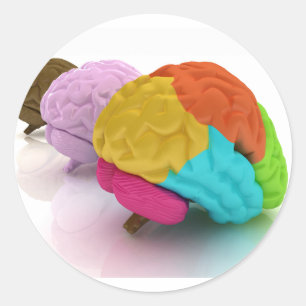 Colorful Human Brains Stickers
