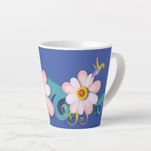 Colorful Humming Bird Latte Mok (Rechterhoek)