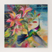 Colorful Hummingbird Modern Art Legpuzzel (Horizontaal)