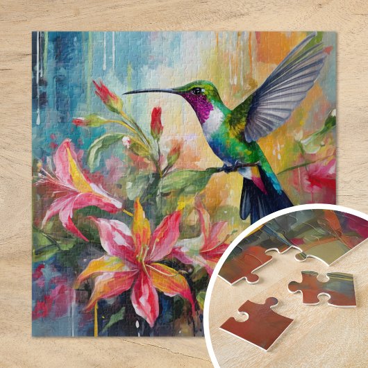 Colorful Hummingbird Modern Art Legpuzzel