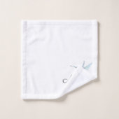 Colorful Hummingbird waterverf Monogram initiaal Bad Handdoek (Wasdoekje)