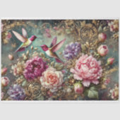 Colorful Hummingbirds & Antique Roses Decoupage  Tissuepapier (Voorkant)