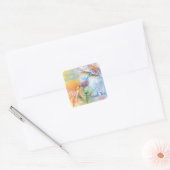 COLORFUL HUMMINGBIRDS VIERKANTE STICKER (Envelop)