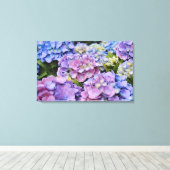 Colorful Hydrangea Flowers Photographic Art Canvas Afdruk (Insitu (Houten vloer))